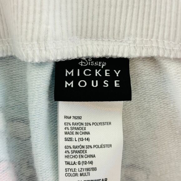 Disney Mickey Mouse Sleep Jogger Pajama Pants Lounge‎ Womems L Allover Print - Picture 4 of 9
